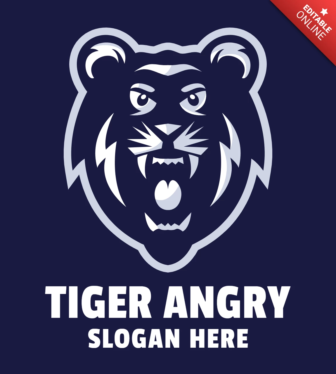 Angry Tiger Logo Design Template