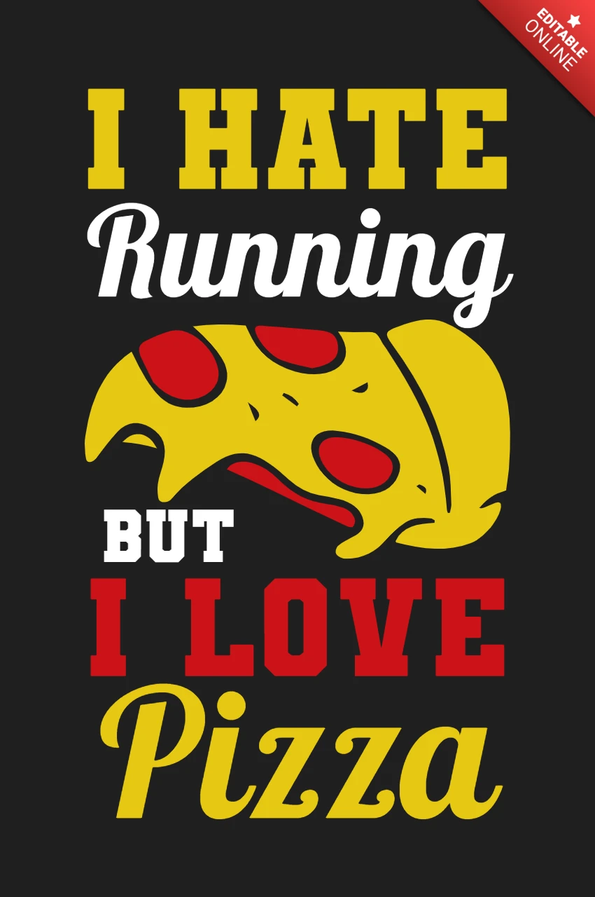 I Love Pizza T-Shirt Design Template