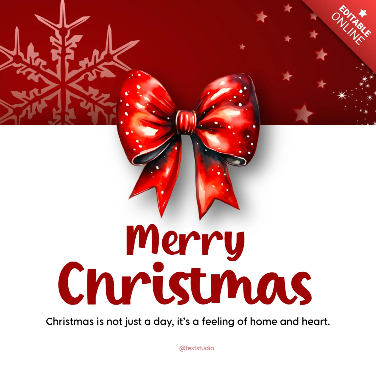 White And Red Simple Merry Christmas Instagram post Design