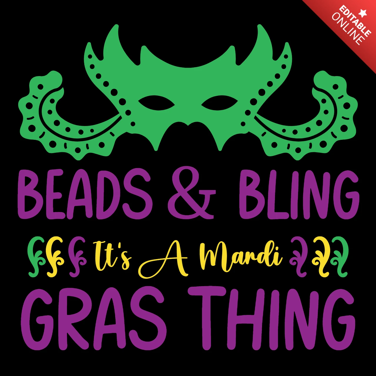Mardi gras Perlen & bling Design-Vorlage - festliche Party-Stil