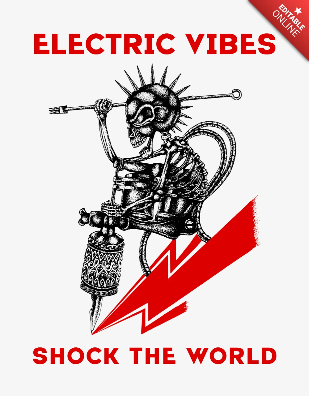 Electric Vibes Tattoo Design Template for Bold Creatives