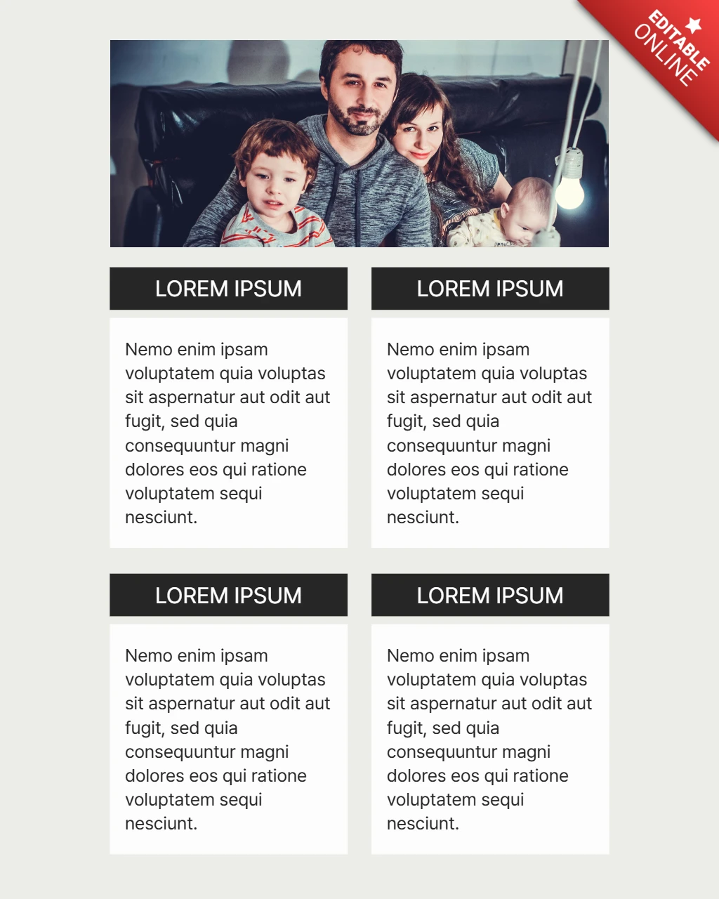 Familie blog ästhetische post design Vorlage