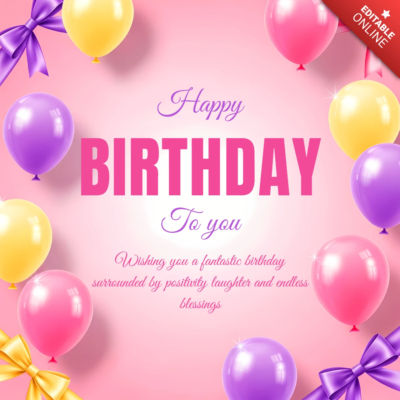 Modèle de carte d'anniversaire avec des ballons colorés pour des vœux festifs