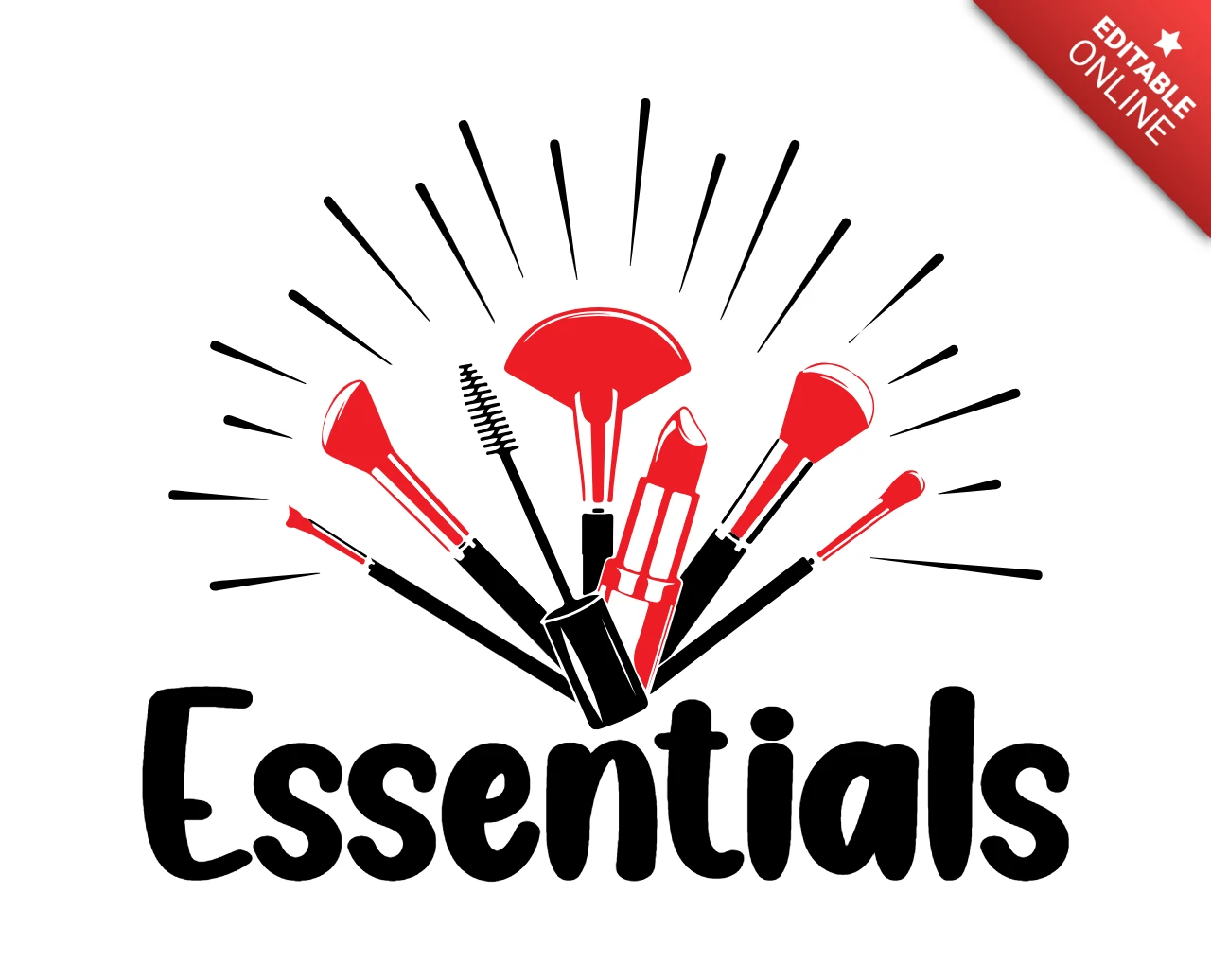 Essentials maquillaje plantilla de diseño de camiseta