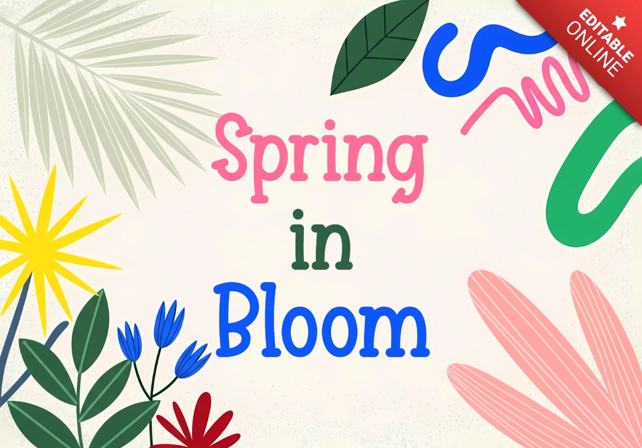 Spring in Bloom Floral Design Template for Greeting Cards