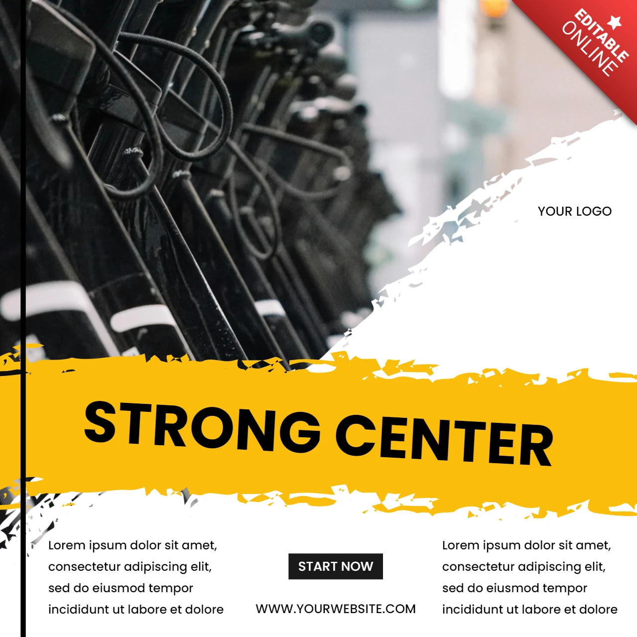 Gym Center Promotional Social Media Post Design Template
