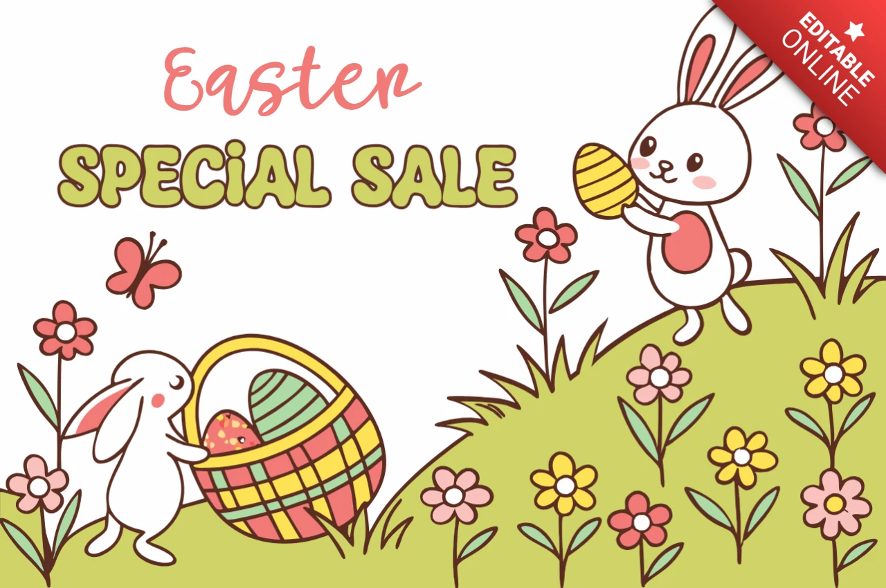 Ostern Verkauf Design-Vorlage - niedlich illustrativen Stil