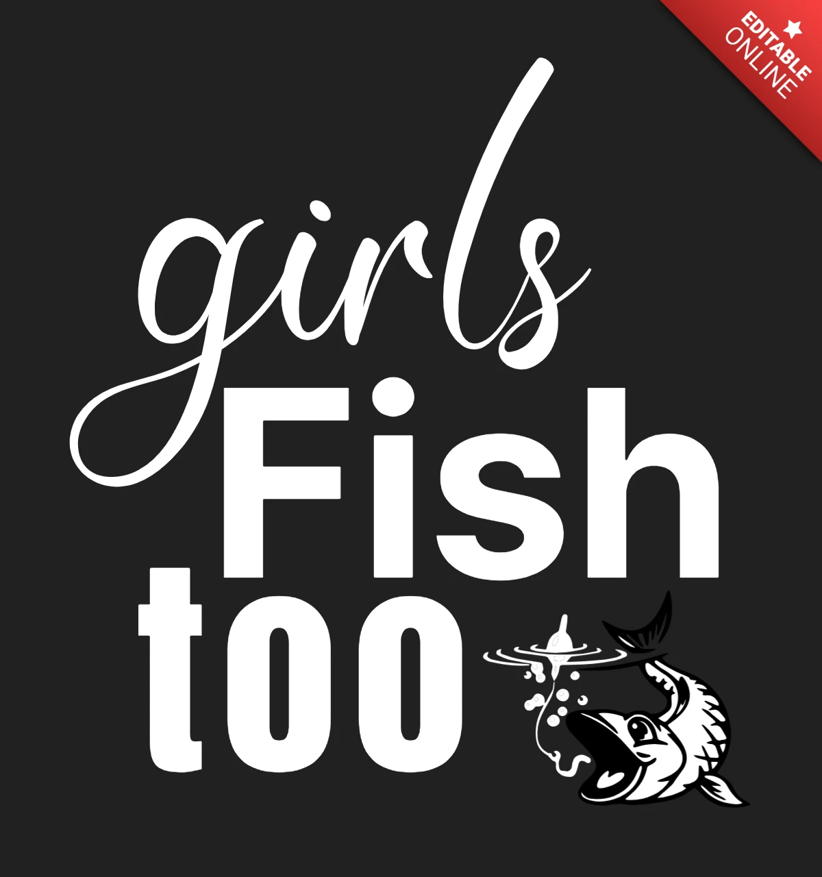 Mädchen fischen zu t-shirt design vorlage