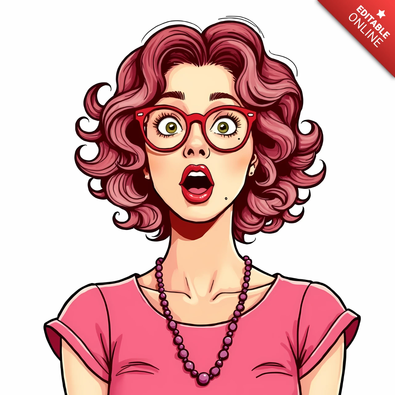 Femme surprise pop art modèle de conception pour les projets créatifs