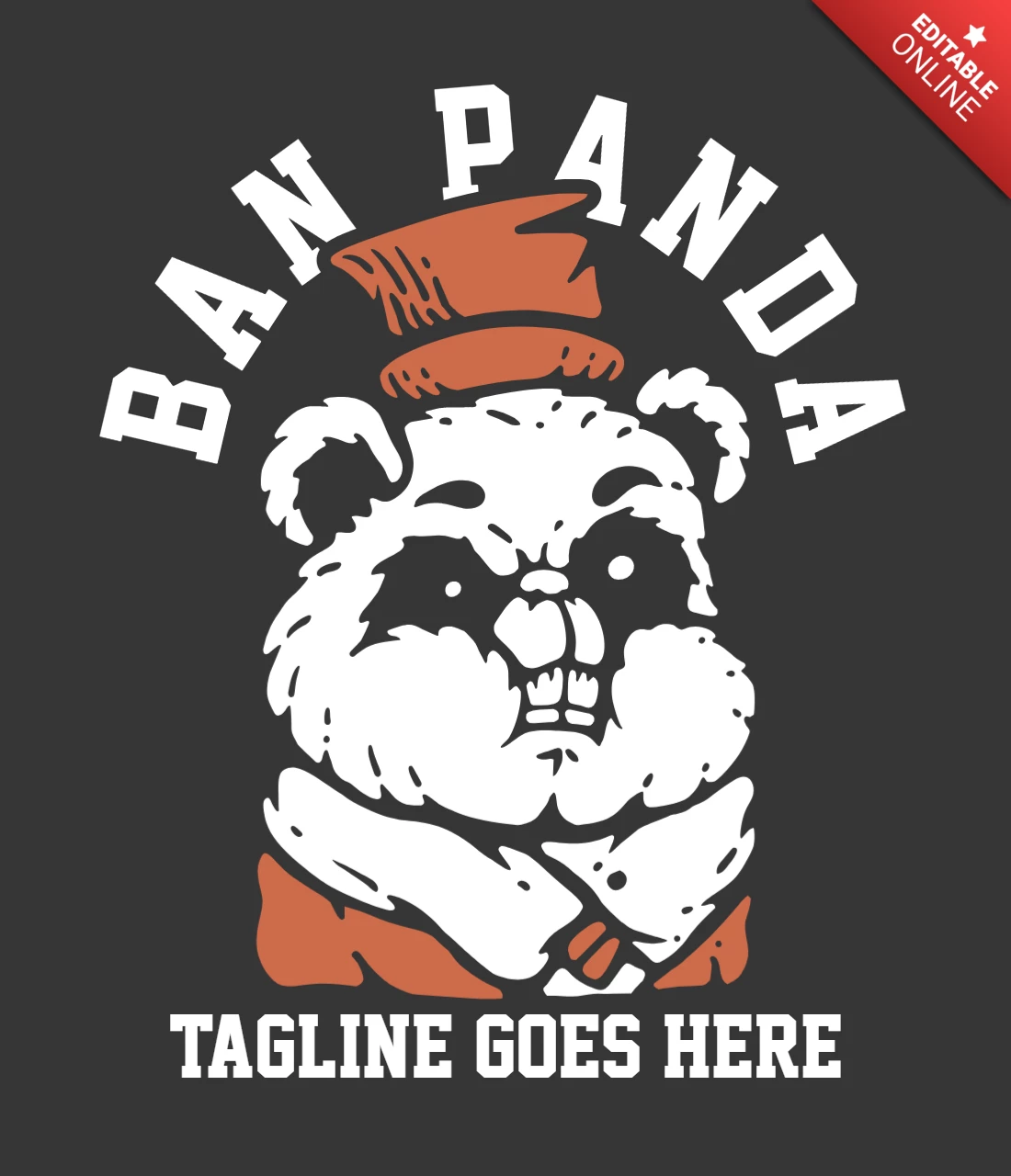 Panda con plantilla de diseño de camiseta con sombrero