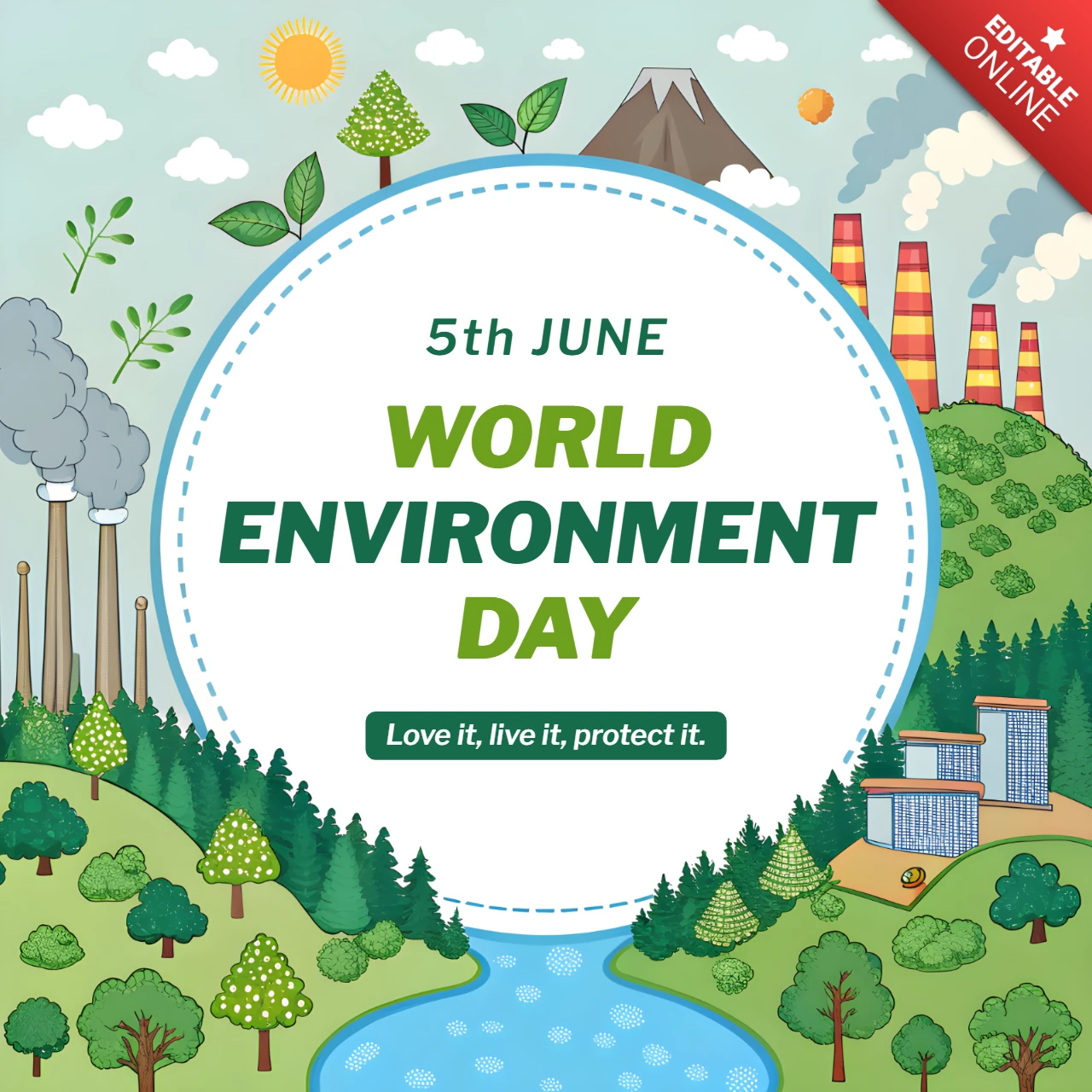 Playful Eco-Friendly Design Template for World Environment Day Celebration