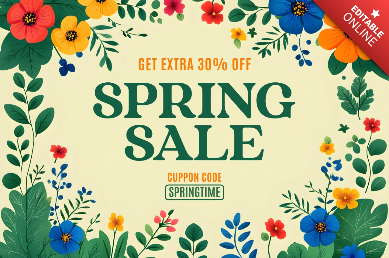 Frühling floral Verkauf Vorlage Design für saisonale Werbeaktionen