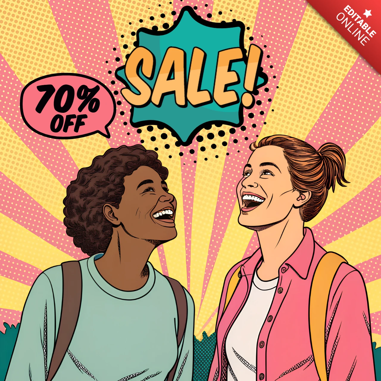Pop-Art-Verkaufsausschreibungsvorlage für Werbeflyer