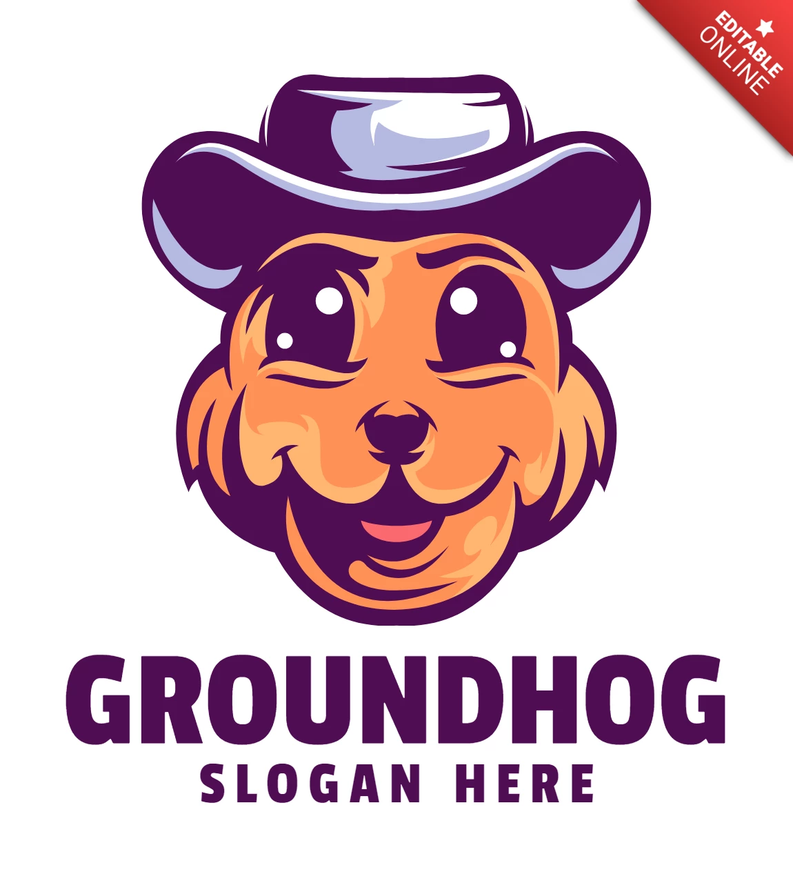 Modèle de conception de logo de la marmotte
