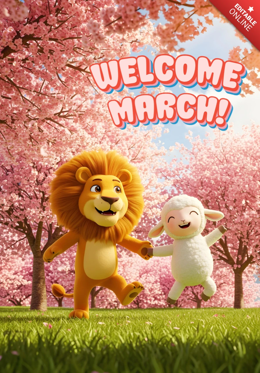 Welcome March Design Template for Spring Celebrations