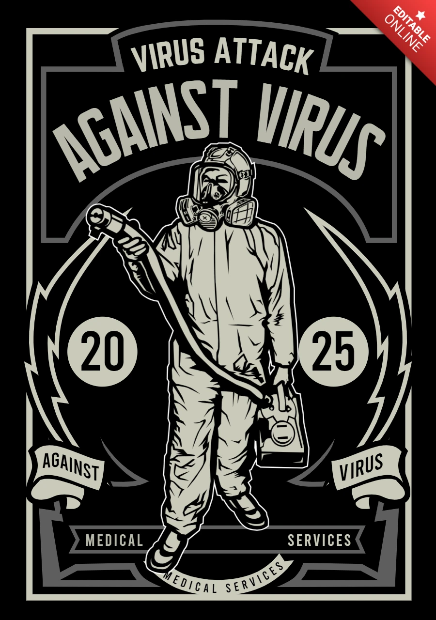 Virus Attack Medical Service T-shirt Design Template