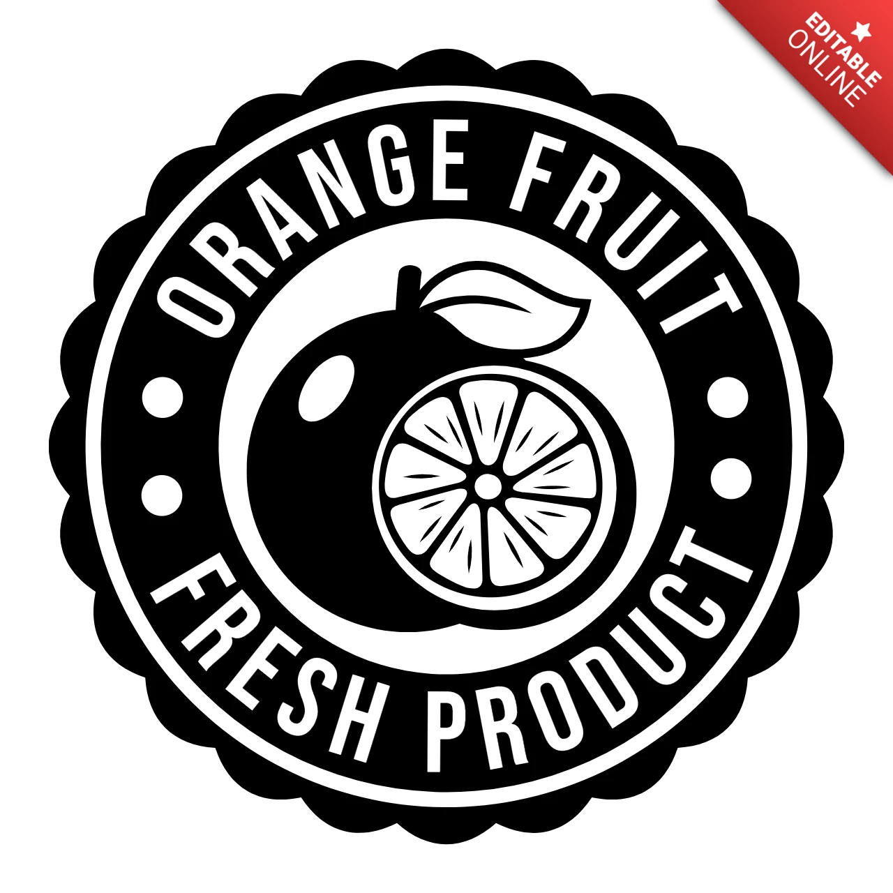 Fresh Orange Fruit Logo Design Template
