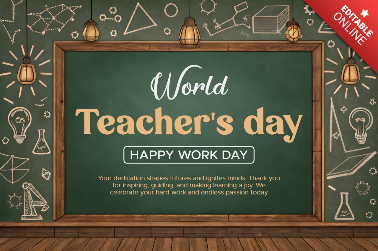 Chalkboard Style Teacher's Day Design Template for Celebrating Educators