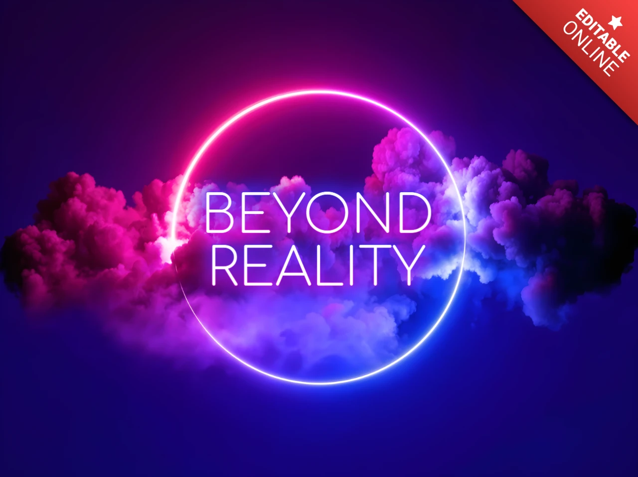 Beyond Reality: Futuristic Neon Cloud Design Template for Creative Projects