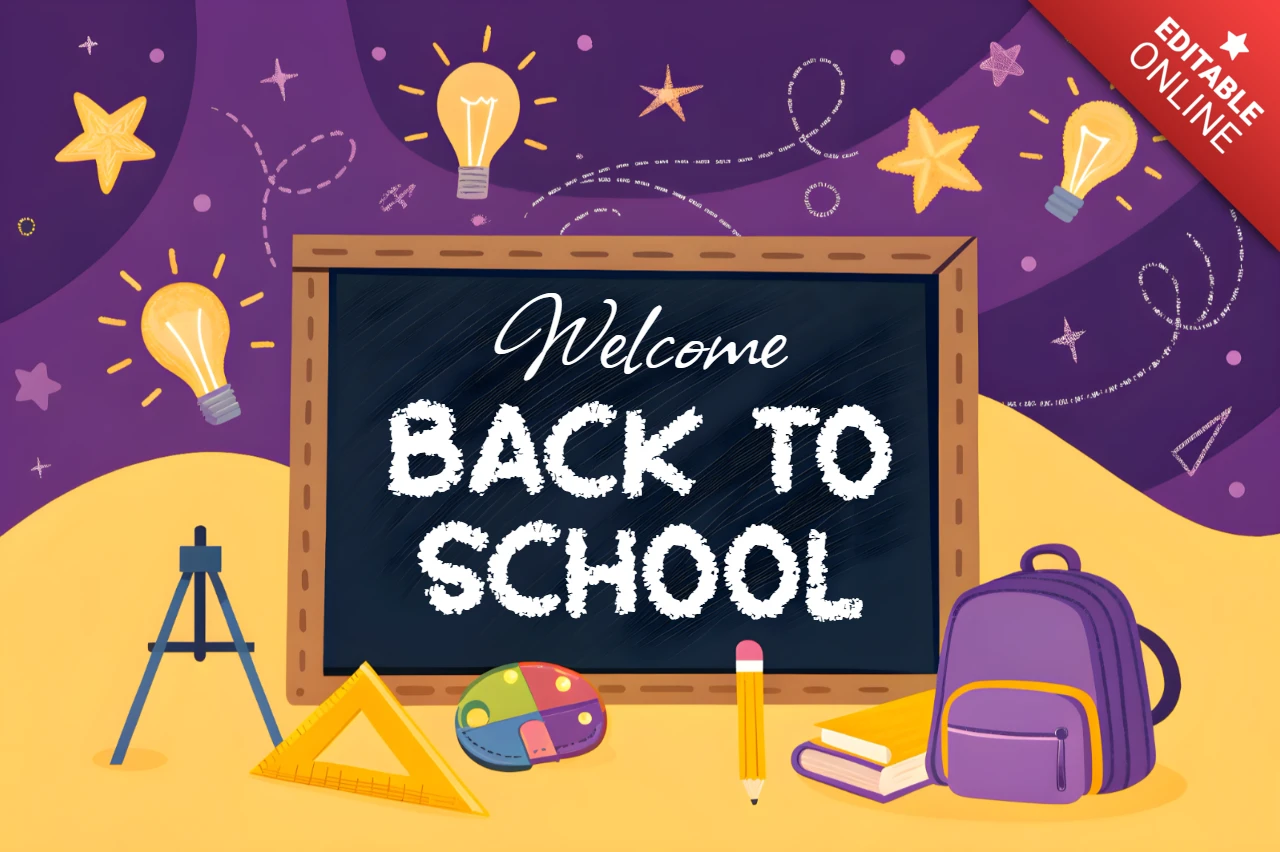 Back to School Welcome Design Template for Educational Posters
