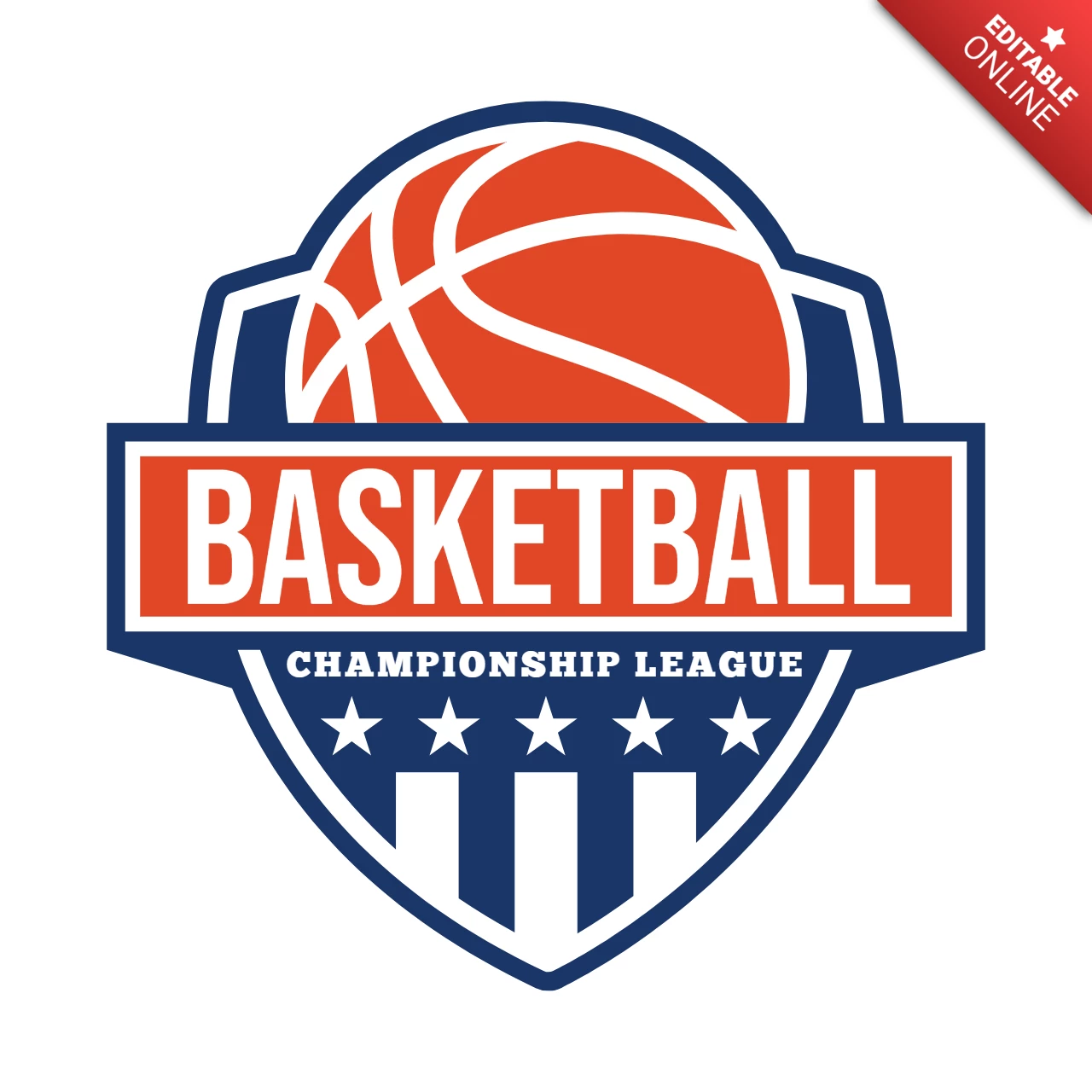 Basketball Sports Club Badge Logo Design Template