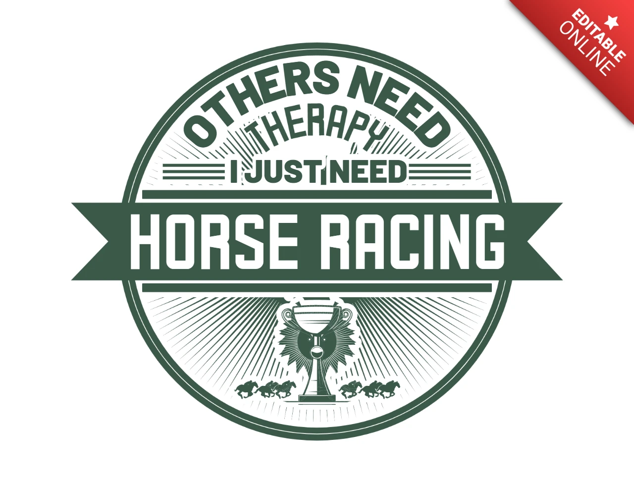 Vintage Style Horse Racing Design Template for Customizable Merchandise