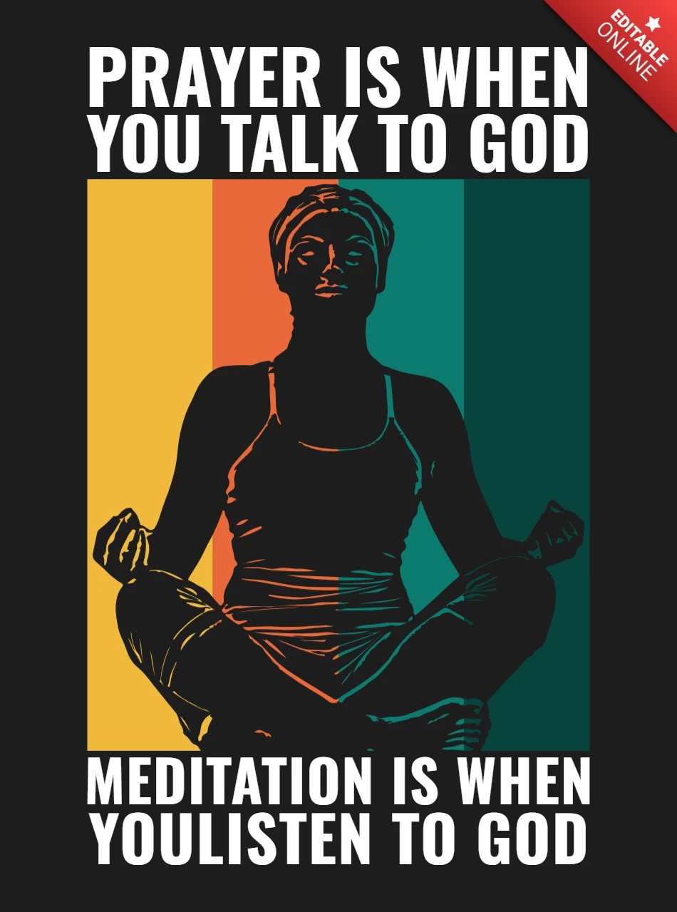 Yoga Lotus Posture Woman T-Shirt Design Template