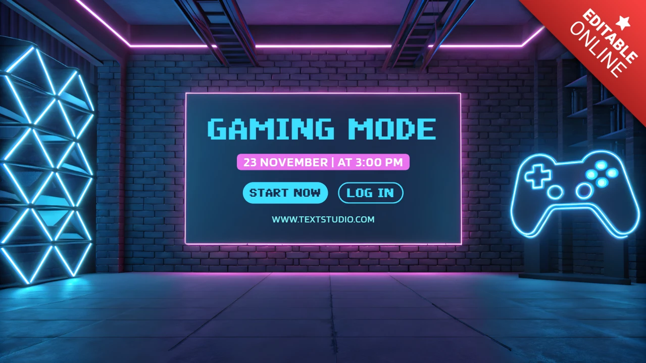 Neon Gaming Mode Template for Interactive Design