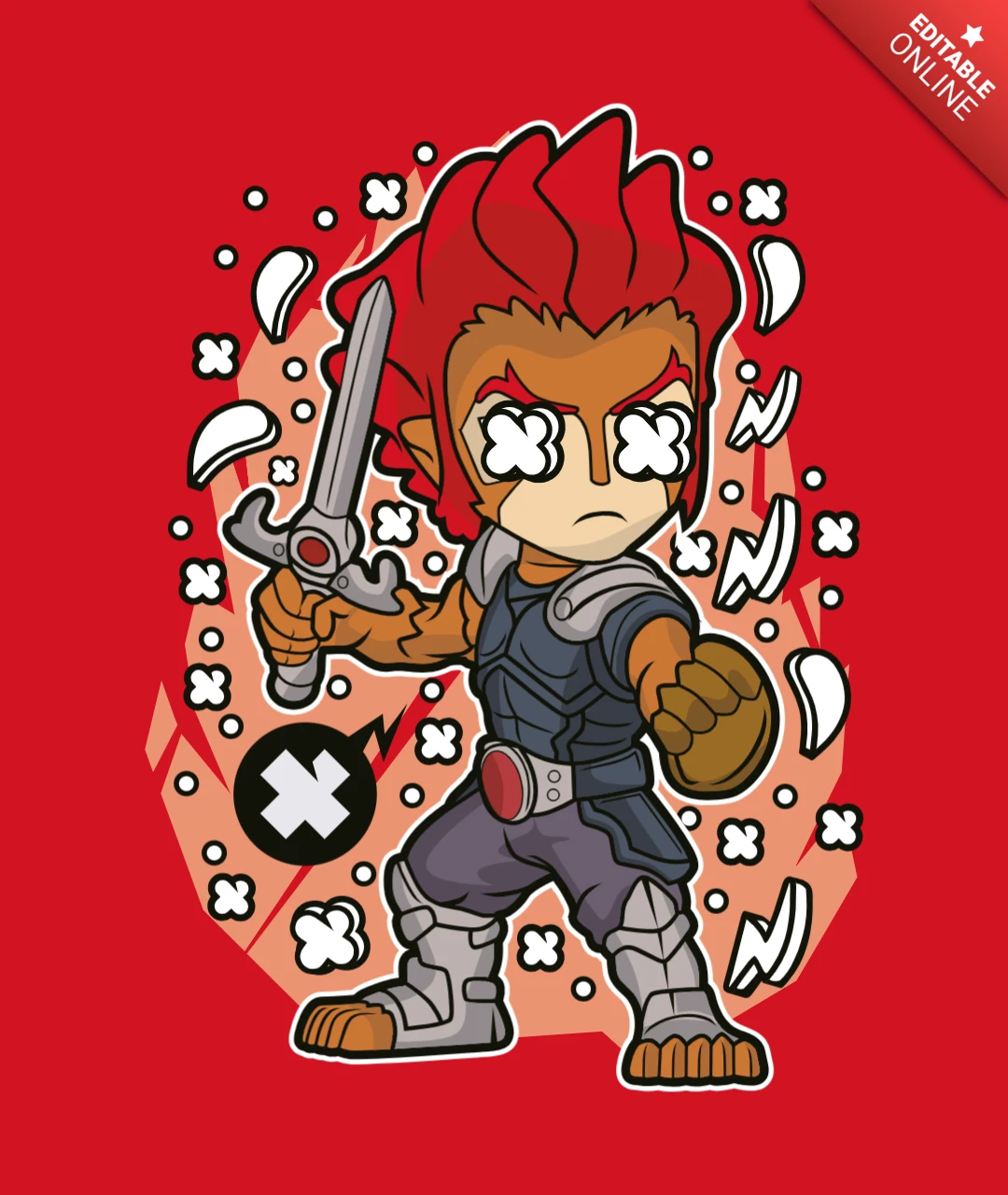 Lion-O Thundercats Pop Culture T-Shirt Design Template