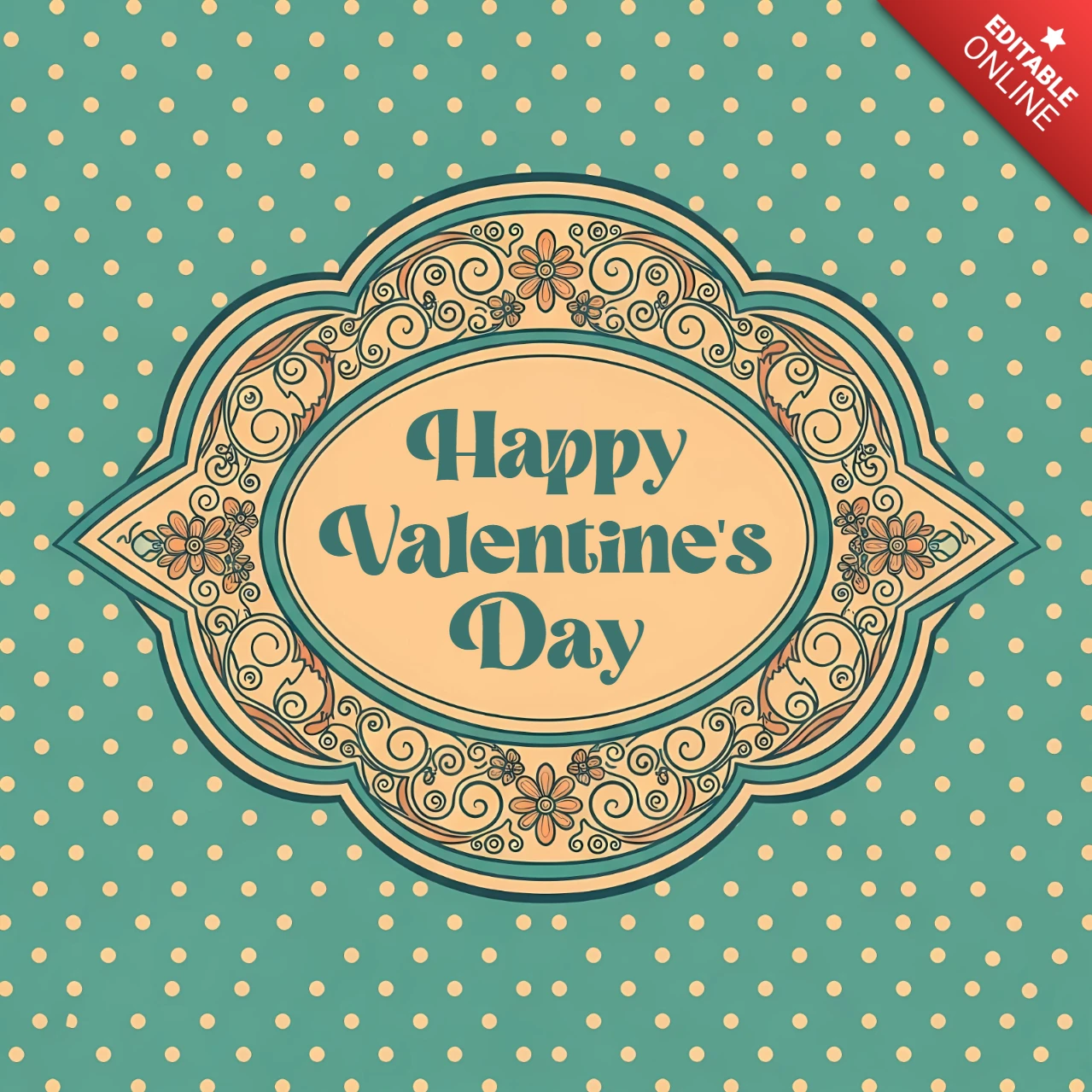 Vintage Blumenmuster Vorlage für Valentinstag Grußkarte