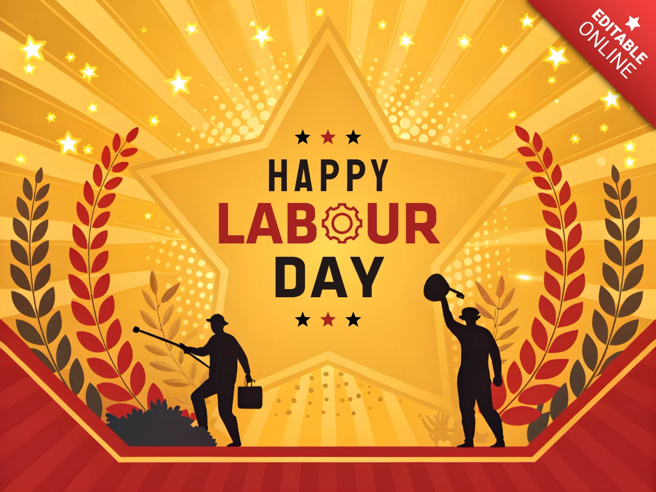 Modèle de célébration de la fête du travail - conception graphique dynamique pour les événements festifs