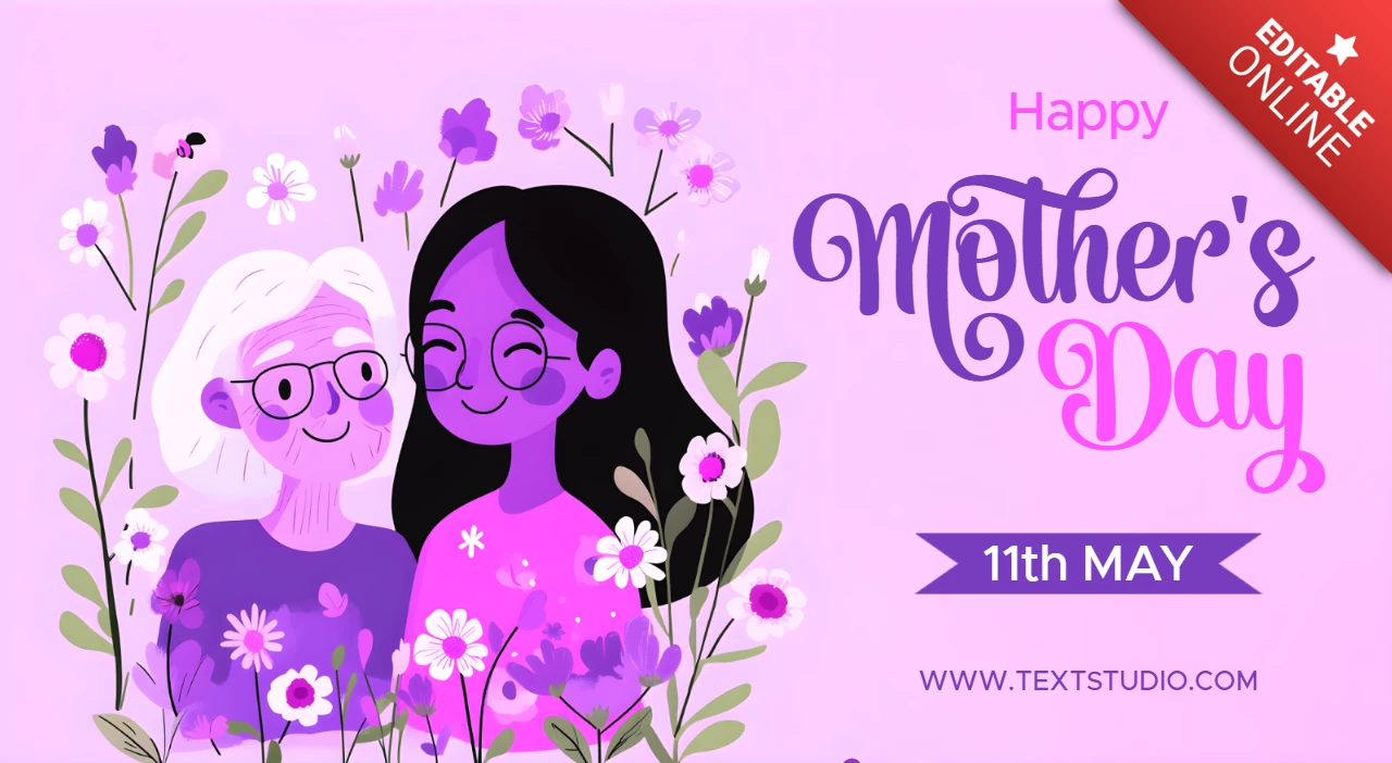 Whimsical floral Muttertag Design-Vorlage für editierbare Feiern