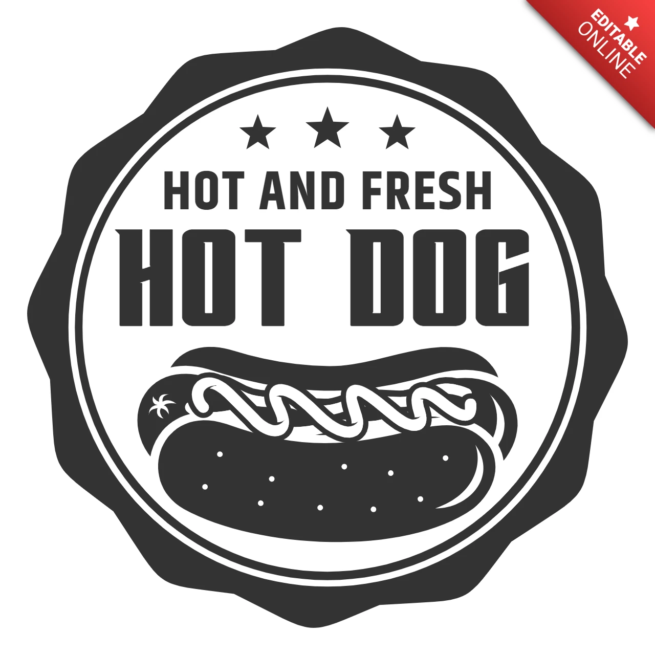 Fresh Hot Dog Logo Design Template
