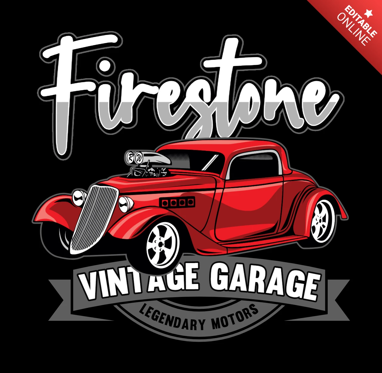 Firestone Classic Car T-shirt Design Template