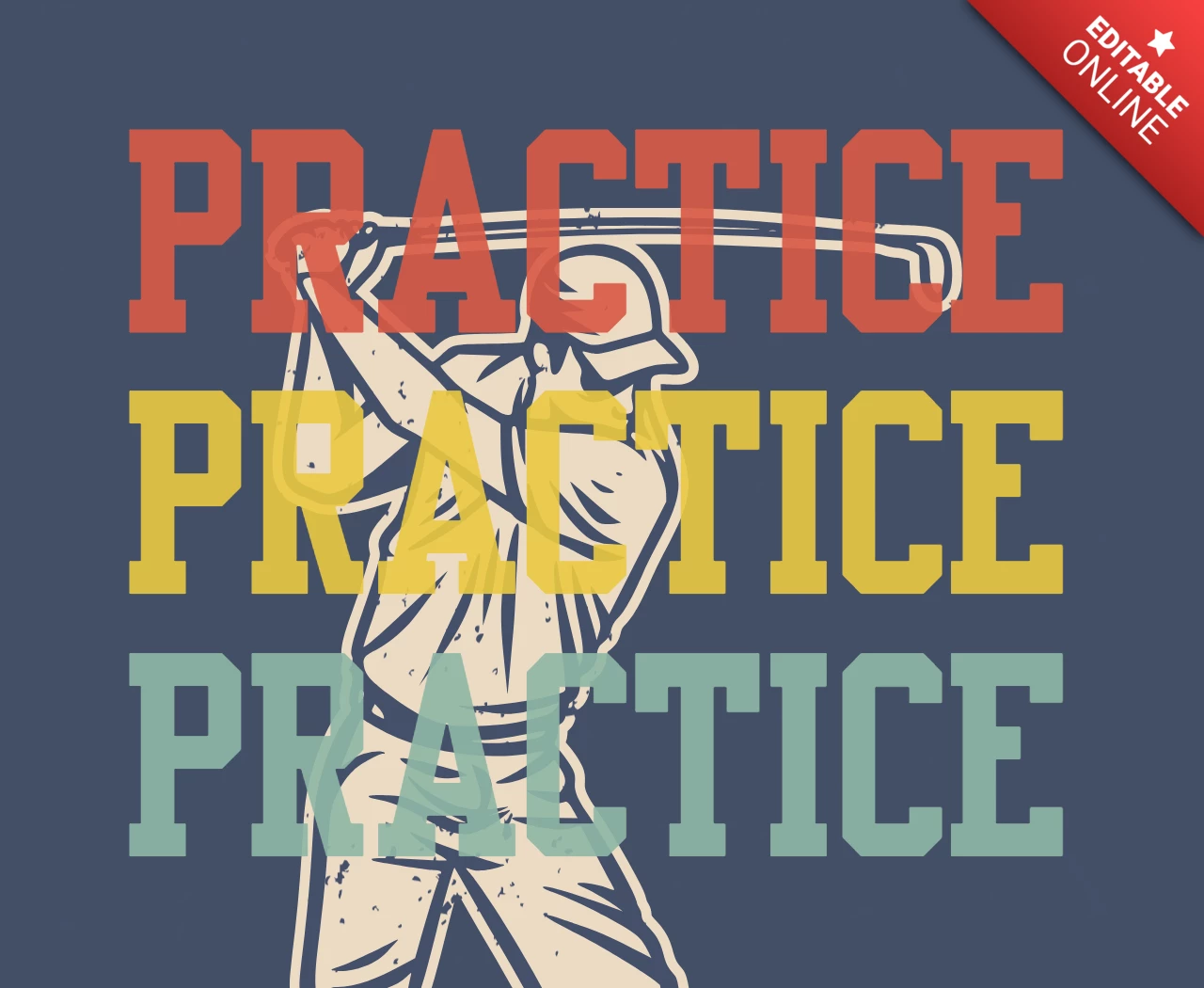Golfer Practice Poster Design Template