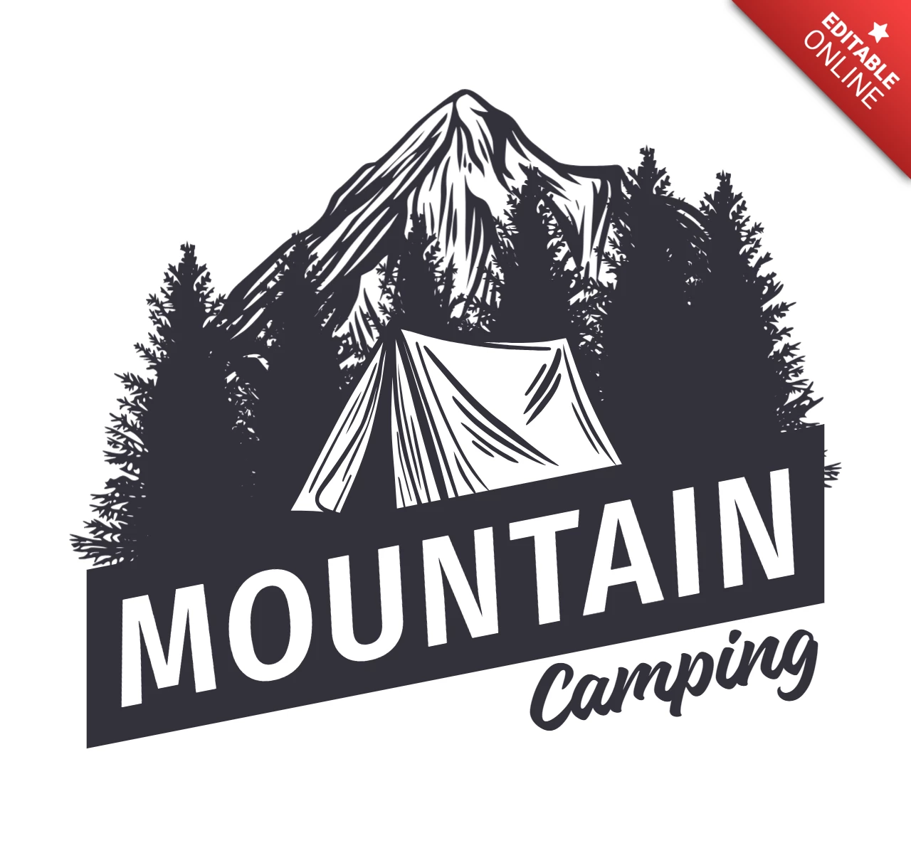 Modello di design t-shirt vintage con paesaggi di montagna