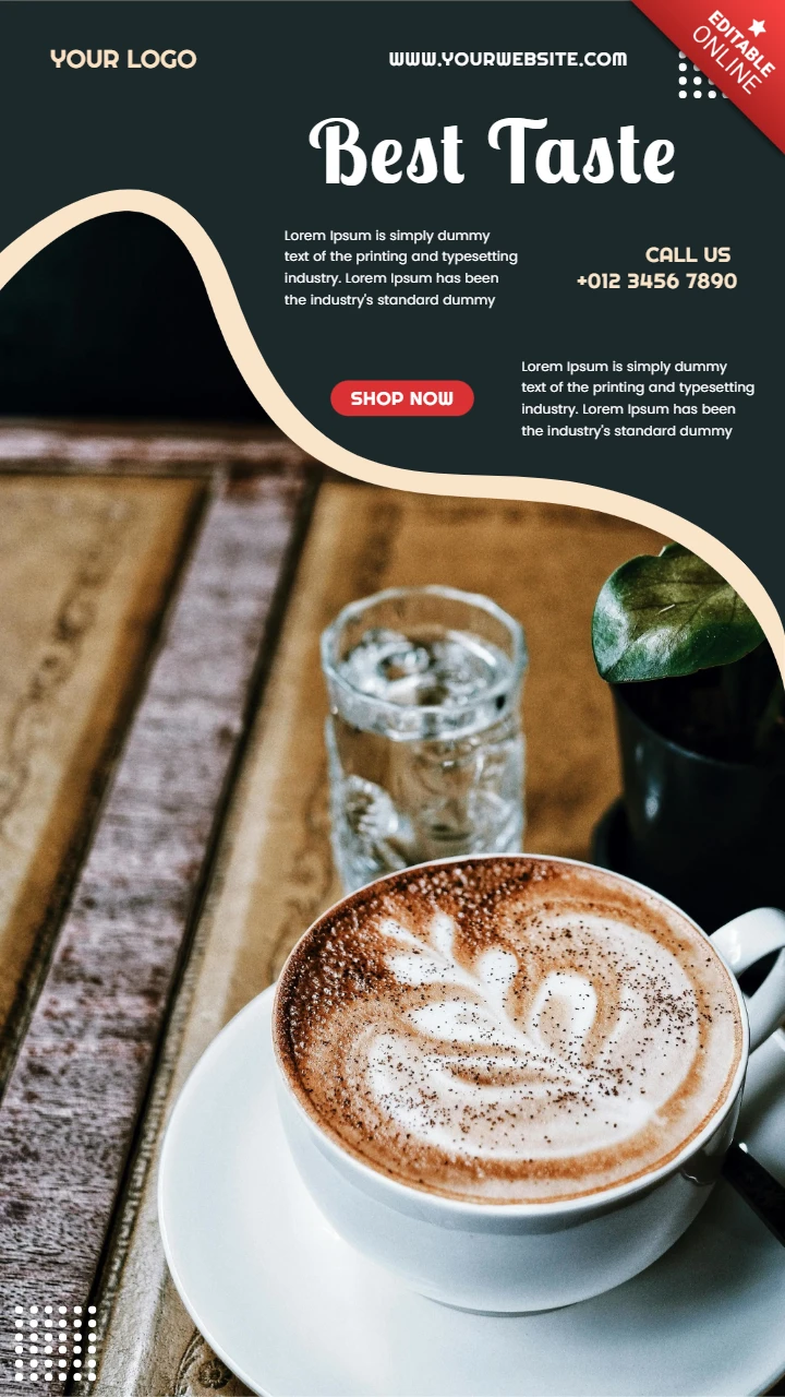 Best taste coffee instagram story post design template