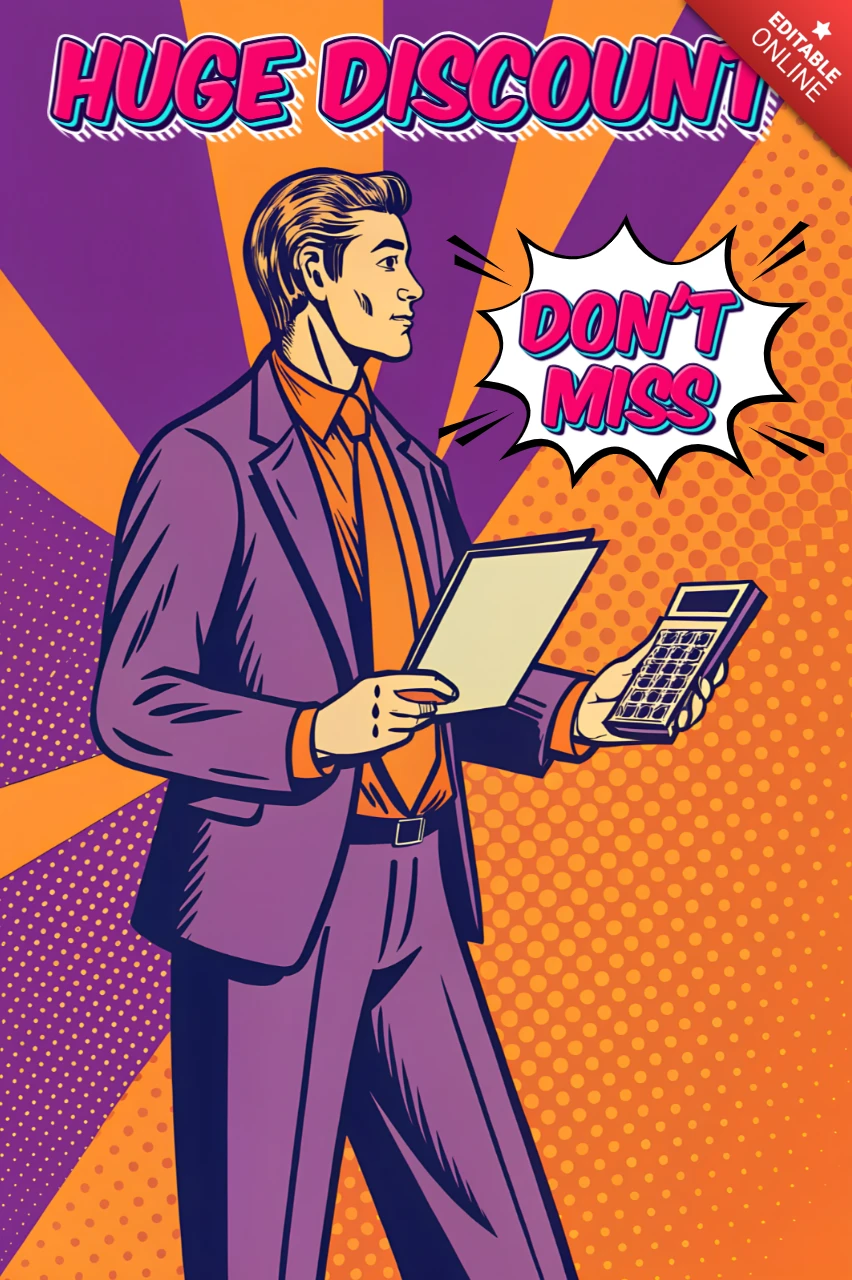 Modèle de promotion de réduction pop art pour des flyers accrocheurs