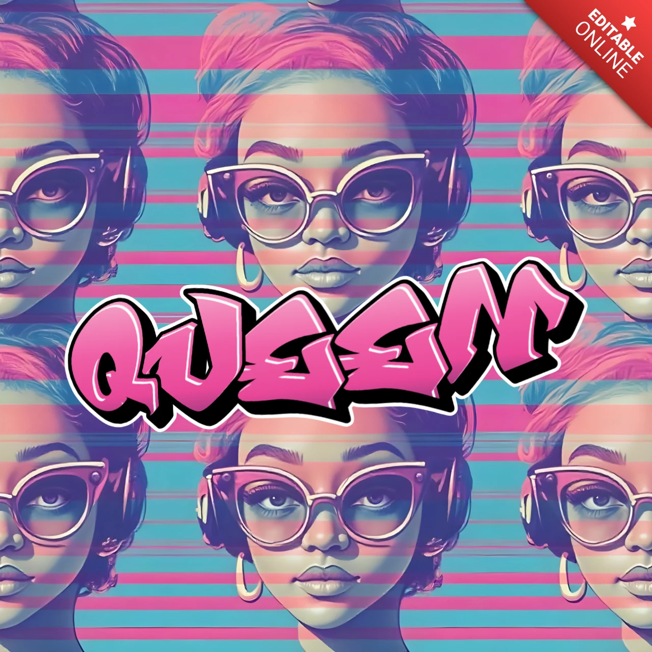 Modello di design modificabile Queen vibes per progetti di graffiti