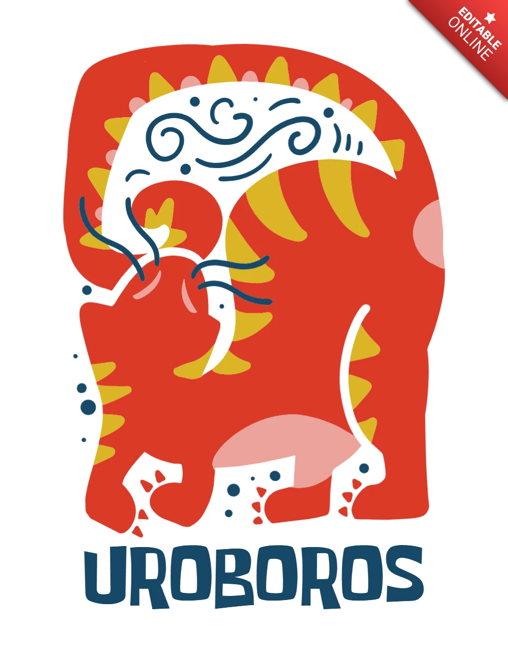 Template d'illustration Uroboros pour des projets de design créatif