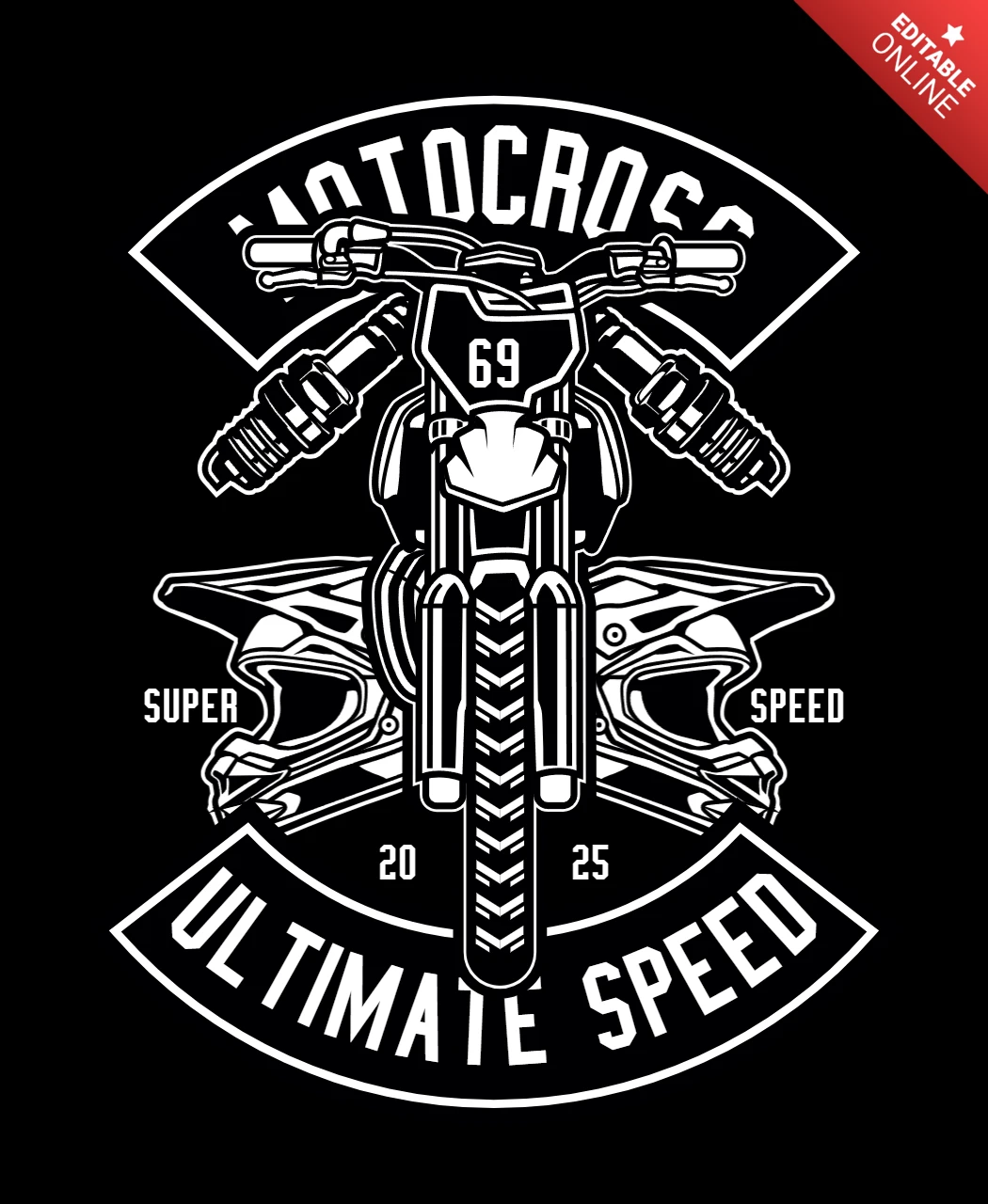 Modello di design per t-shirt Motocross ultimate speed