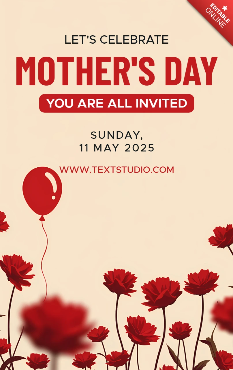 Floral Mother's Day Celebration Invitation Template Design