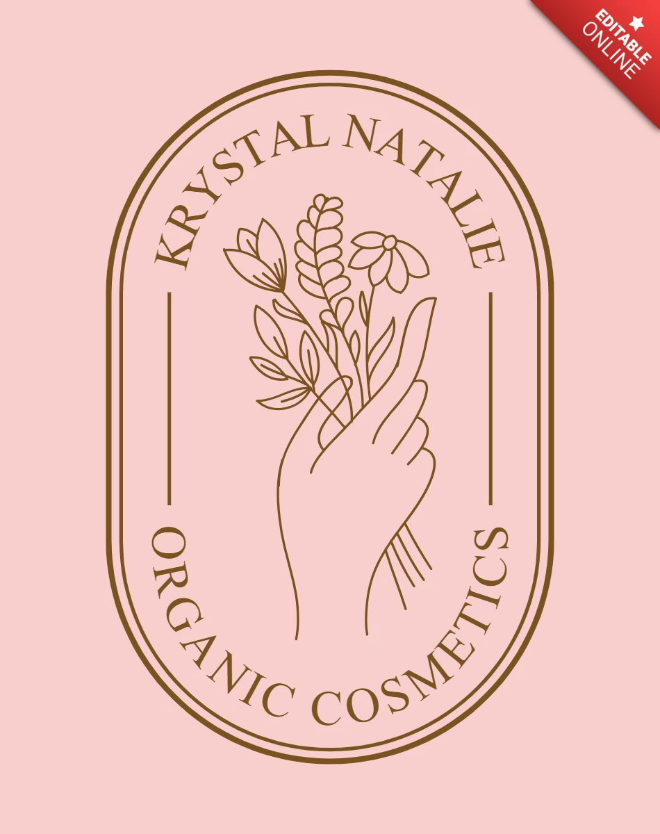 Modèle de conception de logo féminin fleur main