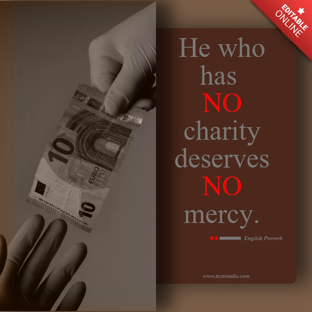 Grey And Brown The International Day of Charity Quotes Instagram Post Design