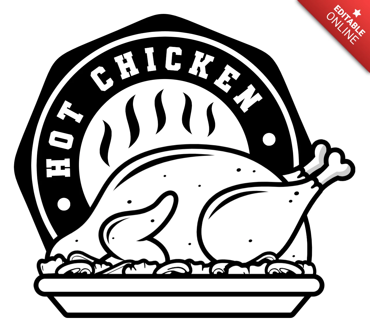 Modèle de logo pour l'étiquette du badge des aliments pour poulets