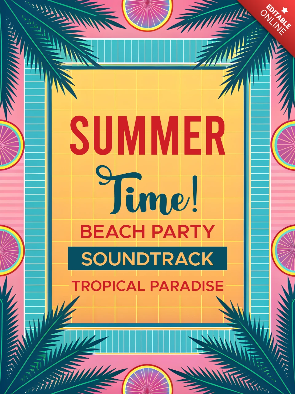 Zomer strandfeest ontwerp sjabloon – tropische paradijs vibes