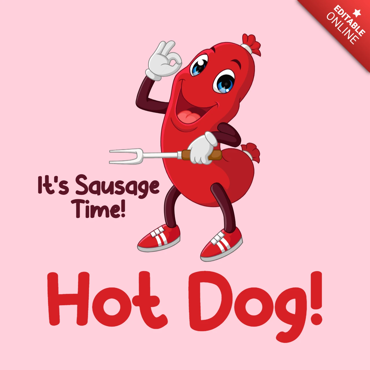 Lustige Hot-Dog-Designvorlage für Kinderpartys
