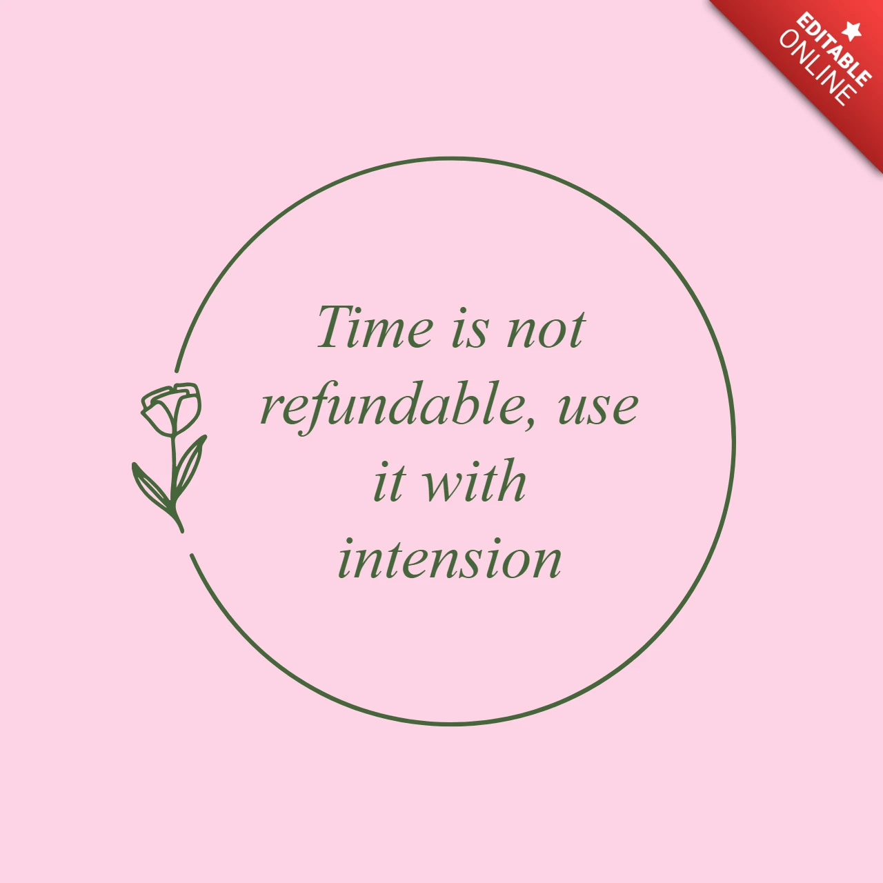 Time value quote instagram post design template