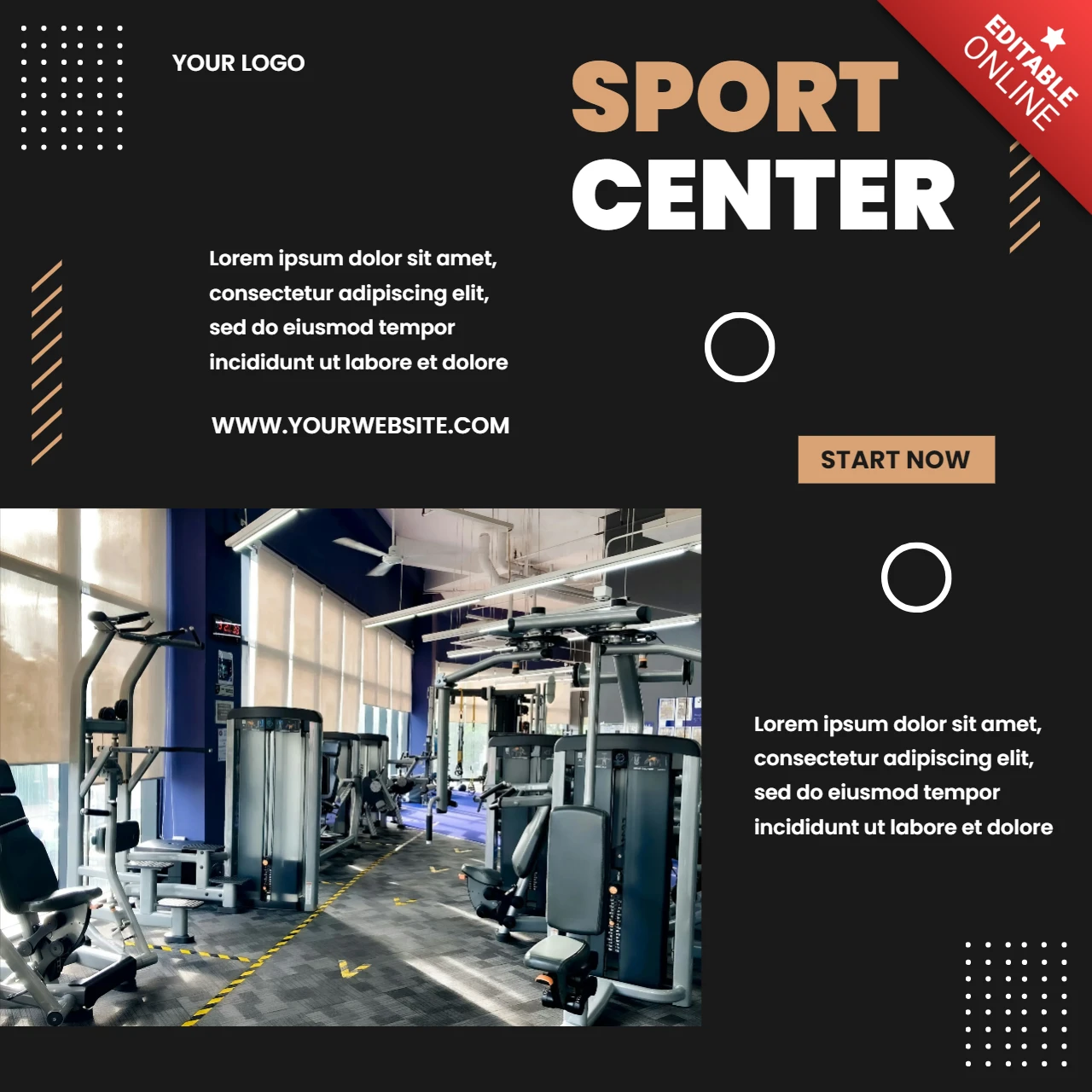Sport Center Minimal Instagram Post Design Template