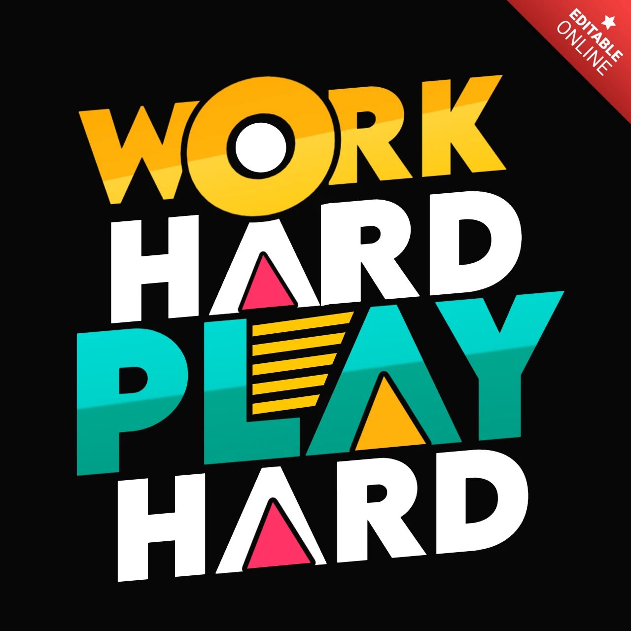 Szablon inspirującej koszulki Work Hard